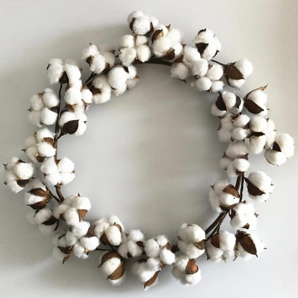 Raindrop Simulation Dry Cotton Wreath